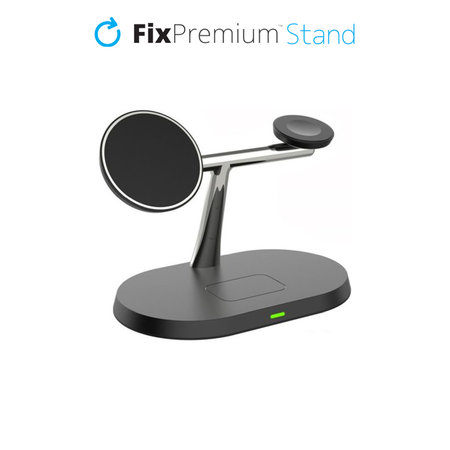 Βάση MagSafe 3σε1 για iPhone, Apple Watch & AirPods, Μαύρο | Black | FixPremium