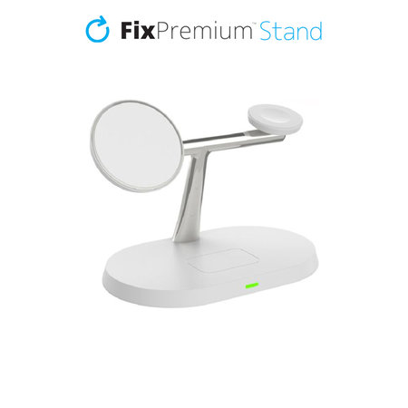 Βάση MagSafe 3σε1 για iPhone, Apple Watch & AirPods, Λευκό | White | FixPremium