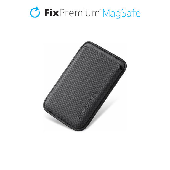 Θήκη MagSafe Carbon Wallet, Μαύρο, Black, FixPremium
