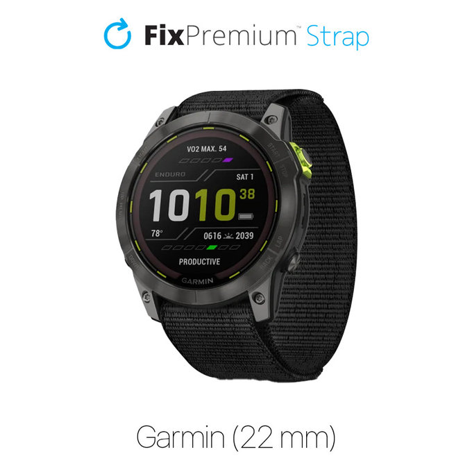 Λουράκι Νάιλον για Garmin (22mm) | Μαύρο | Black | FixPremium