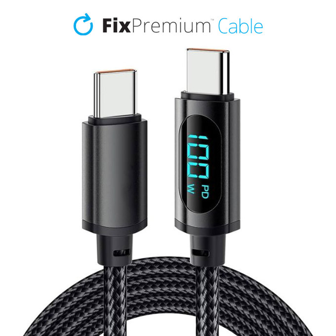 Καλώδιο USB-C / USB-C με Λειτουργία Power Delivery (1m) | Μαύρο | Black | FixPremium