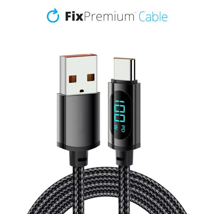 Καλώδιο USB-C / USB με Λειτουργία Power Delivery (1m) | Μαύρο | Black | FixPremium