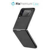 Θήκη Carbon για Samsung Z Flip 4, Μαύρο, Black, FixPremium