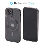 Θήκη Crystal s MagSafe για iPhone 12, Μαύρο, Black, FixPremium