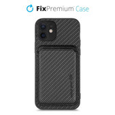 Θήκη Carbon s MagSafe Wallet για iPhone 12 mini, Μαύρο, Black, FixPremium