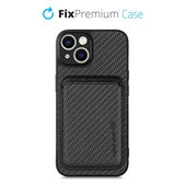 Θήκη Carbon s MagSafe Wallet για iPhone 13 mini, Μαύρο, Black, FixPremium