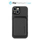 Θήκη Carbon s MagSafe Wallet για iPhone 13 & 14, Μαύρο, Black, FixPremium