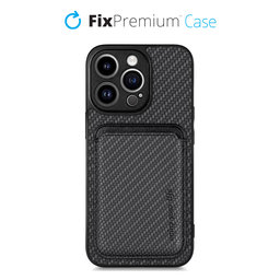 Θήκη Carbon s MagSafe Wallet για iPhone 13 Pro | Μαύρο | Black | FixPremium