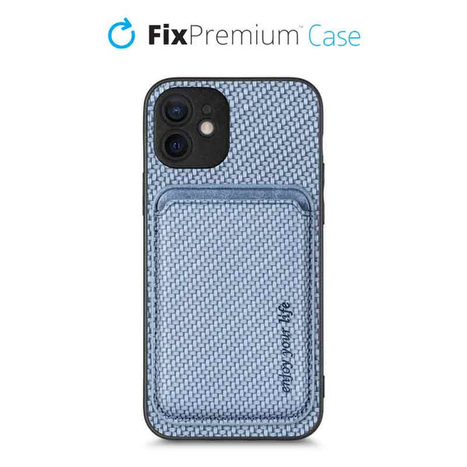 Θήκη Carbon s MagSafe Wallet για iPhone 12 mini | Μπλε | Blue | FixPremium