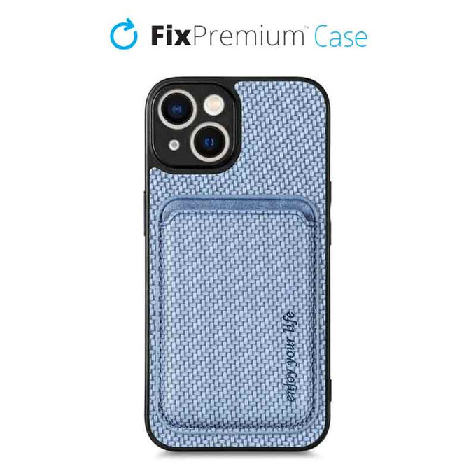 Θήκη Carbon s MagSafe Wallet για iPhone 13 & 14 | Μπλε | Blue | FixPremium