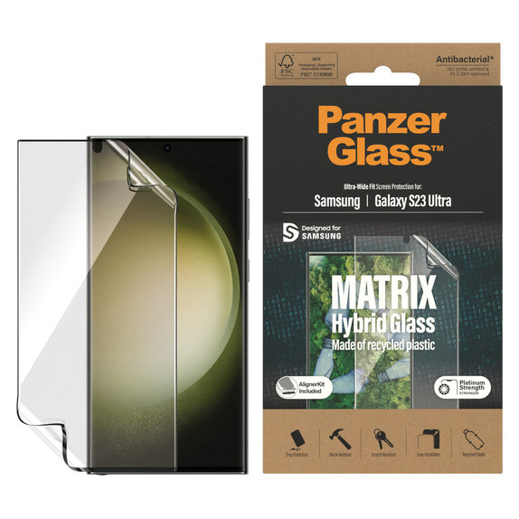 Υβριδικό γυαλί Matrix UWF AB FP wA για Samsung Galaxy S23 Ultra, Διάφανο, PanzerGlass