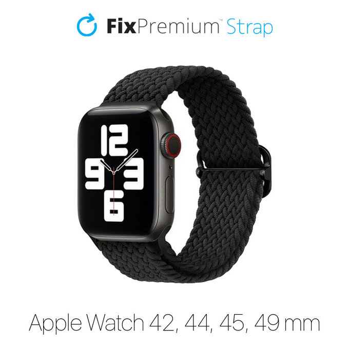 Λουράκι Solo Loop για Apple Watch | 42mm | 44mm | 45mm | 49mm | Μαύρο | Black | FixPremium
