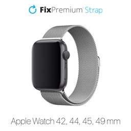 Λουράκι Milanese Loop για Apple Watch | 42mm | 44mm | 45mm | 49mm | Ασημί | Silver | FixPremium