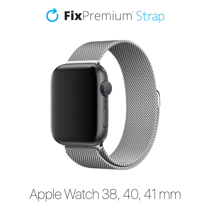 Λουράκι Milanese Loop για Apple Watch | 38mm | 40mm | 41mm | Ασημί | Silver | FixPremium