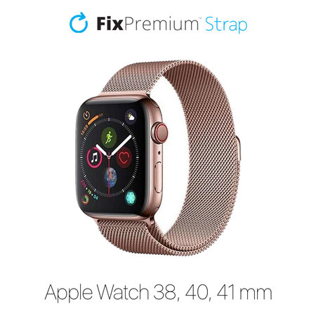 Λουράκι Milanese Loop για Apple Watch | 38mm | 40mm | 41mm | Ροζ Χρυσό | Rose Gold | FixPremium