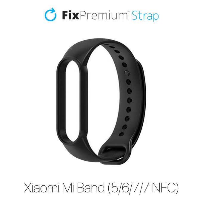 Λουράκι Σιλικόνης για Xiaomi Mi Band (5/6/7/7 NFC) | μαύρο | Black | FixPremium