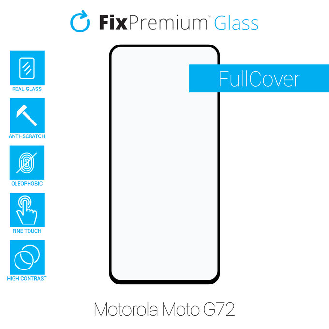 FullCover Glass - Προστατευτικό Γυαλί για Motorola Moto G72 | FixPremium