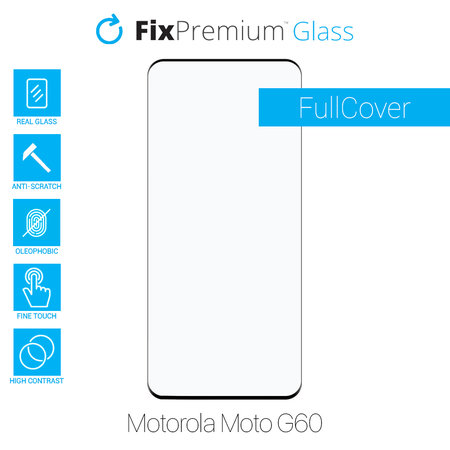 FullCover Glass - Προστατευτικό Γυαλί για Motorola Moto G60 | FixPremium