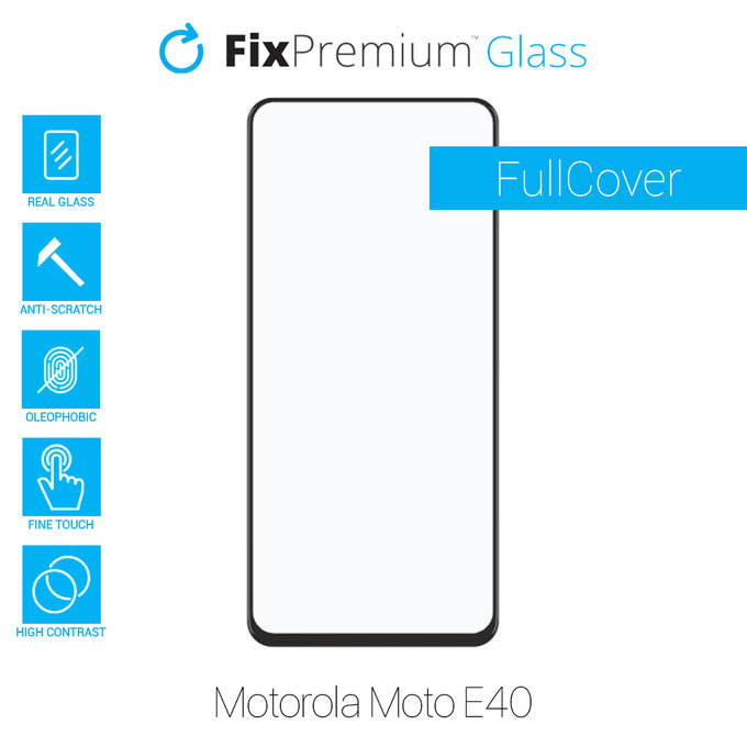 FullCover Glass - Προστατευτικό Γυαλί για Motorola Moto E40 | FixPremium