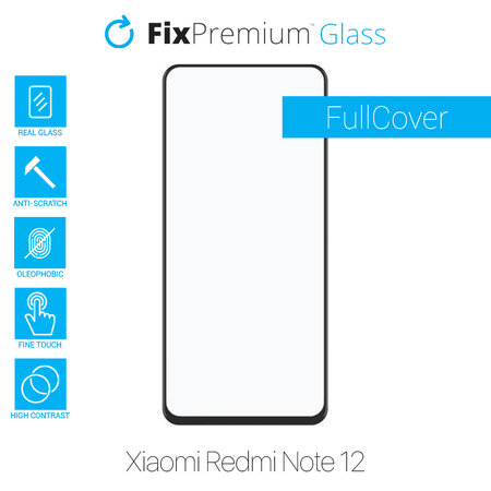 FullCover Glass - Προστατευτικό Γυαλί για Xiaomi Redmi Note 12 | FixPremium