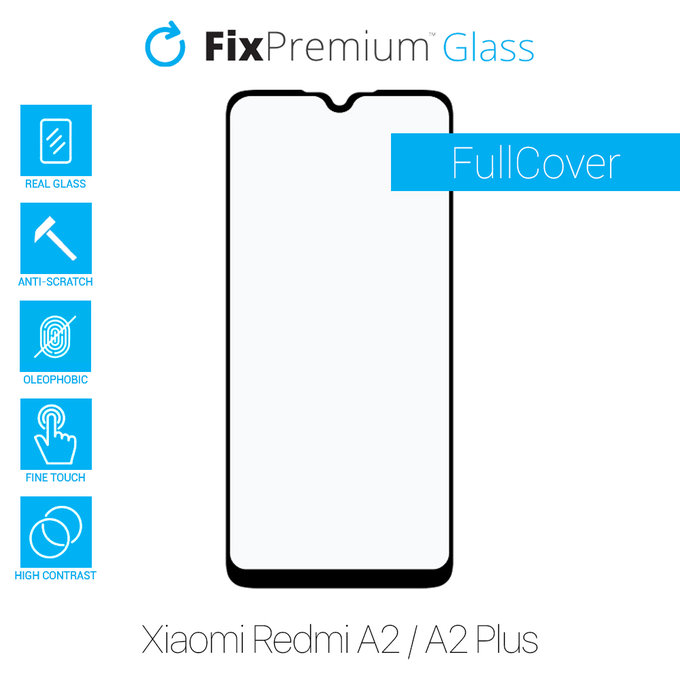 FullCover Glass - Προστατευτικό Γυαλί για Xiaomi Redmi A2 | A2 Plus | FixPremium