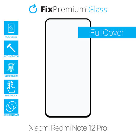 FullCover Glass - Προστατευτικό Γυαλί για Xiaomi Redmi Note 12 Pro | FixPremium