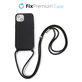 Θήκη σιλικόνης με Σχοινί για iPhone 13 & 14, Μαύρο, Black, FixPremium