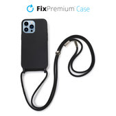 Θήκη σιλικόνης με Σχοινί για iPhone 13 Pro, Μαύρο, Black, FixPremium