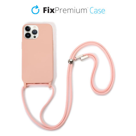 Θήκη Silicon με Σχοινί για iPhone 12 Pro Max | Ροζ | Pink | FixPremium