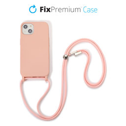 Θήκη Silicon με Σχοινί για iPhone 13 & 14 | Ροζ | Pink | FixPremium