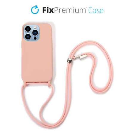 Θήκη Silicon με Σχοινί για iPhone 13 Pro Max | Ροζ | Pink | FixPremium