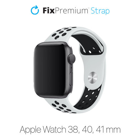 Σιλικόνης Αθλητικό Λουράκι για Apple Watch | 38mm | 40mm | 41mm | Λευκό | White | FixPremium