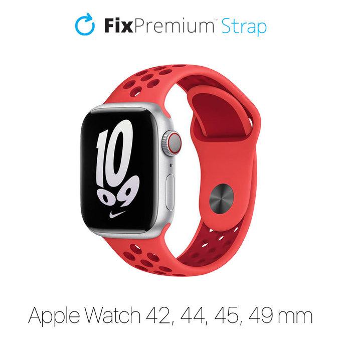 Σιλικόνης Αθλητικό Λουράκι για Apple Watch | 42mm | 44mm | 45mm | 49mm | Κόκκινο | Red | FixPremium