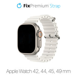 Λουράκι Ocean Loop για Apple Watch | 42mm | 44mm | 45mm | 49mm | Λευκό | White | FixPremium