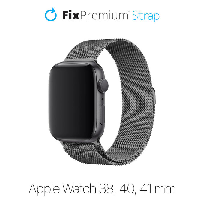 Λουράκι Milanese Loop για Apple Watch | 38mm | 40mm | 41mm | Γραφίτης | Graphite | FixPremium