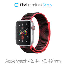 Νylon Λουράκι για Apple Watch | 42mm | 44mm | 45mm | 49mm | Κόκκινο | Red | FixPremium