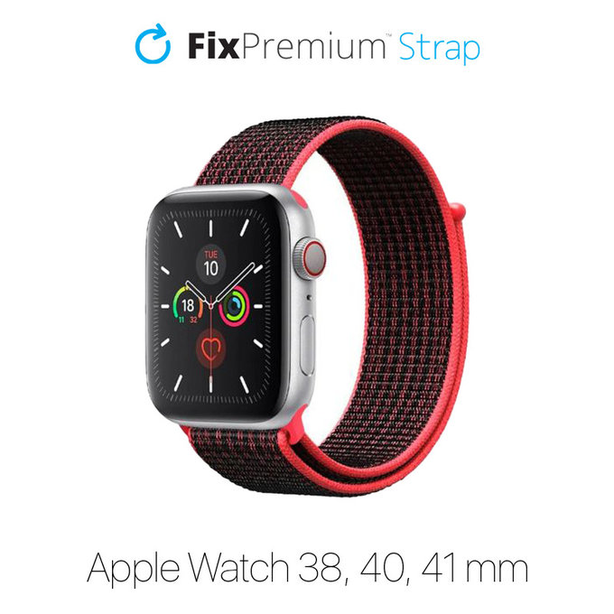 Νylon Λουράκι για Apple Watch | 38mm | 40mm | 41mm | Κόκκινο | Red | FixPremium