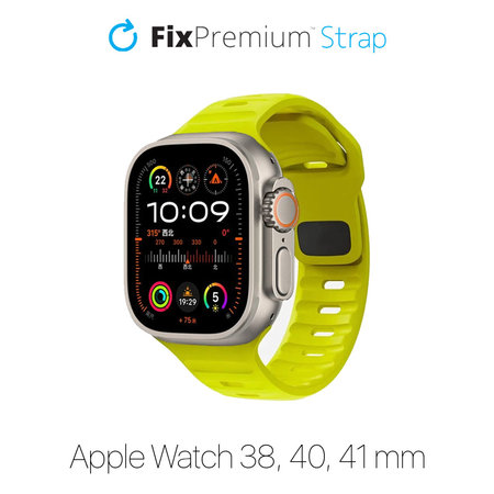 Σιλικόνης Αθλητικό Λουράκι για Apple Watch | 38mm | 40mm | 41mm | Tartrazine | FixPremium