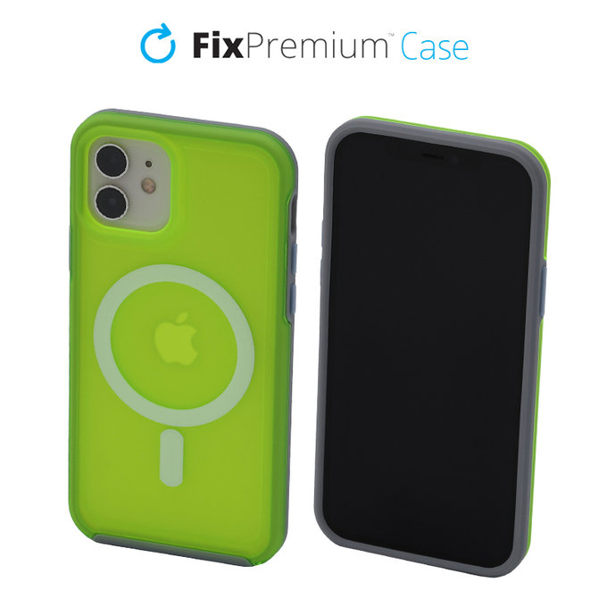 Θήκη Clear με MagSafe για iPhone 12 & 12 Pro | Νεον Πράσινο | Neon Green | FixPremium