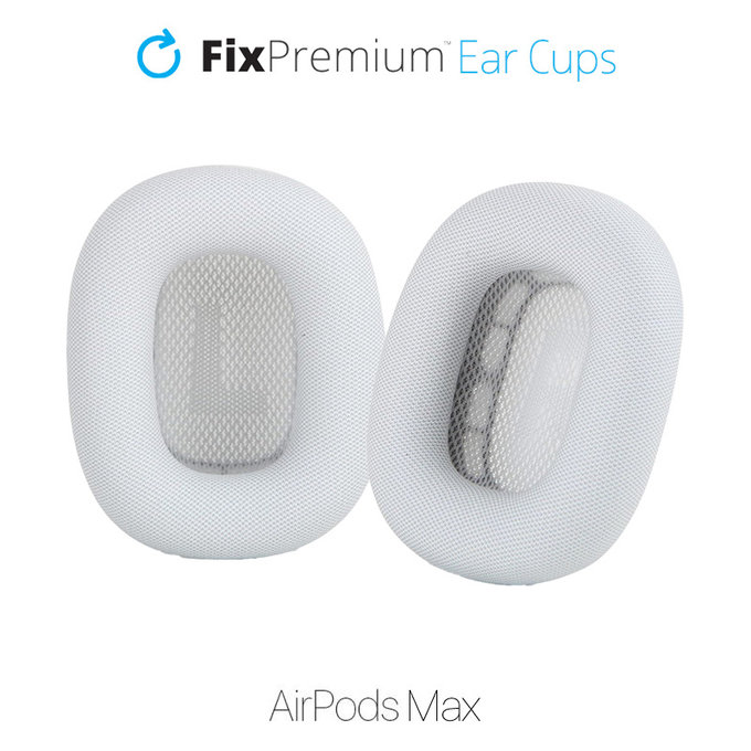 Ανταλλακτικά Μαξιλαράκια Υφασμάτινα για Apple AirPods Max | Λευκό | White | FixPremium