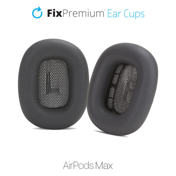 Ανταλλακτικά Μαξιλαράκια Υφασμάτινα για Apple AirPods Max, Διαστημικό Γκρι, Space Gray, FixPremium