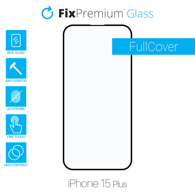 FullCover Glass - Προστατευτικό Γυαλί για iPhone 15 Plus | FixPremium
