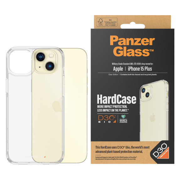 Θήκη HardCase D3O για iPhone 15 Plus, Διάφανο, PanzerGlass