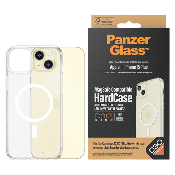 Θήκη HardCase D3O με MagSAFE by PanzerGlass για iPhone 15 Plus, Διάφανο, PanzerGlass