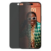 Προστατευτικό Γυαλί με εφαρμοστή για iPhone 15 Pro Max, UWF Privacy, Μαύρο, Black, PanzerGlass