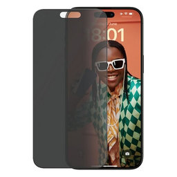 Προστατευτικό Γυαλί UWF Privacy με εφαρμοστή για iPhone 15 Pro Max | Μαύρο | Black | PanzerGlass