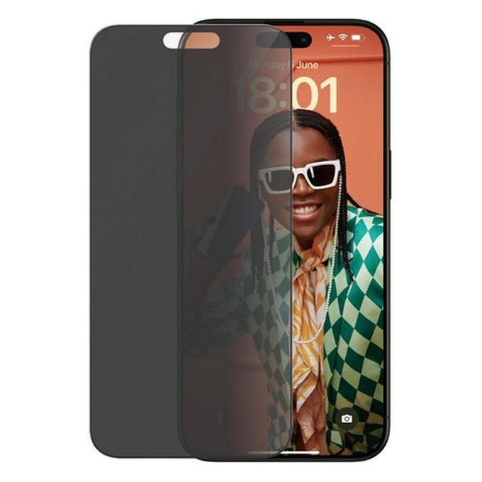 Προστατευτικό Γυαλί UWF Privacy με εφαρμοστή για iPhone 15 Pro Max | Μαύρο | Black | PanzerGlass