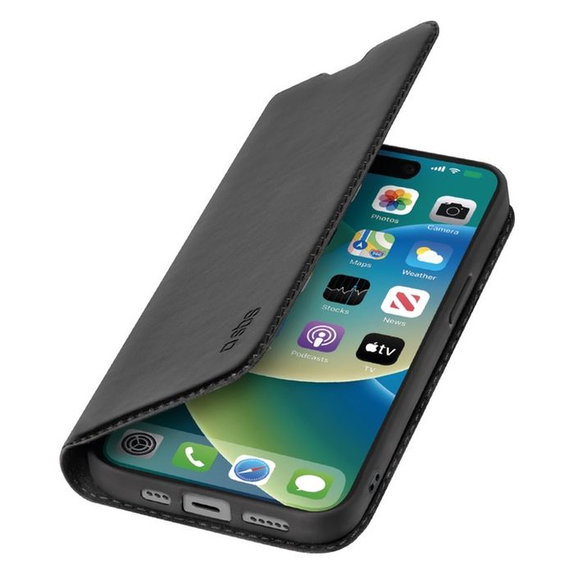 Θήκη Βιβλίο Πορτοφόλι Lite για iPhone 15, Μαύρο, Black, SBS
