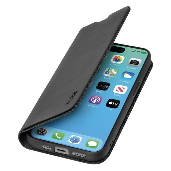 Θήκη Βιβλίο Πορτοφόλι Lite για iPhone 15 Pro, Μαύρο, Black, SBS