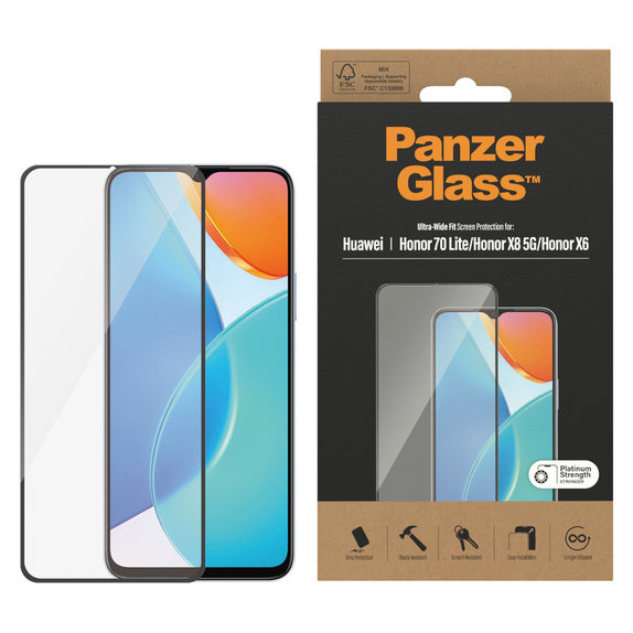 Σκληρυμένο γυαλί UWF για Honor 70 Lite, Μαύρο, PanzerGlass